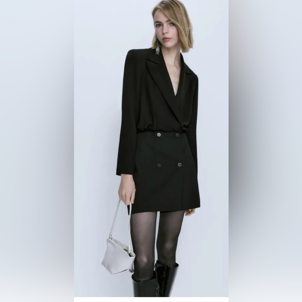 Massimo Dutti Black Blazer Dress